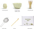 Matcha whisk set, ceramic matcha kit set includes matcha bowl, matcha whisk and holder, bamboo scoop, sifter, 5 pieces perfect matcha kit for matcha lover