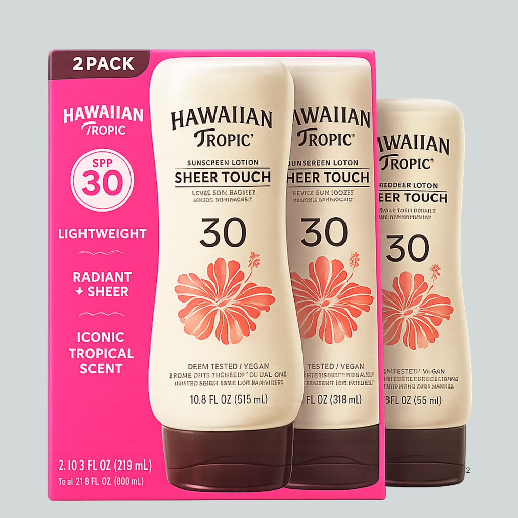 Hawaiian Tropic Sheer Touch Ultra radiance lotion sunscreen-21.6 FL OZ twin pack SPF 30-Water resistant up to 80 minutes