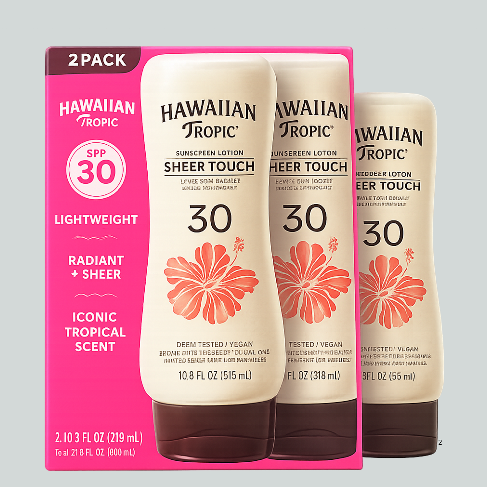 Hawaiian Tropic Sheer Touch Ultra radiance lotion sunscreen-21.6 FL OZ twin pack SPF 30-Water resistant up to 80 minutes