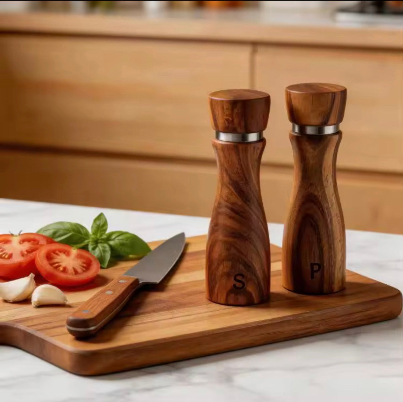 Pepper mill (hand-operated ) acacia wooden salt & pepper grinders with ceramic/stainless core
